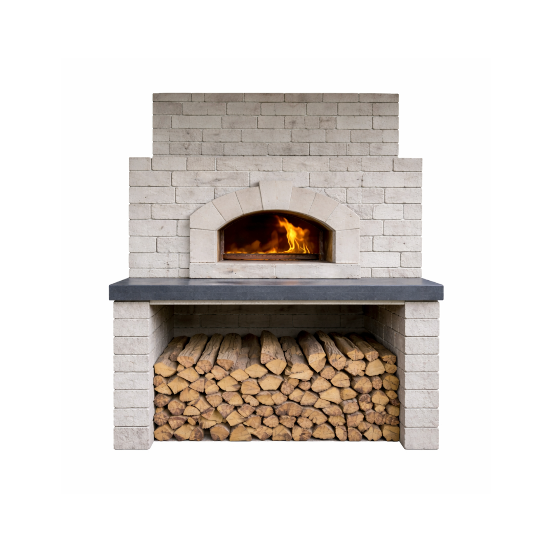 Pizzaoven bouwpakket inbouw Ø90 cm voor onder overkapping