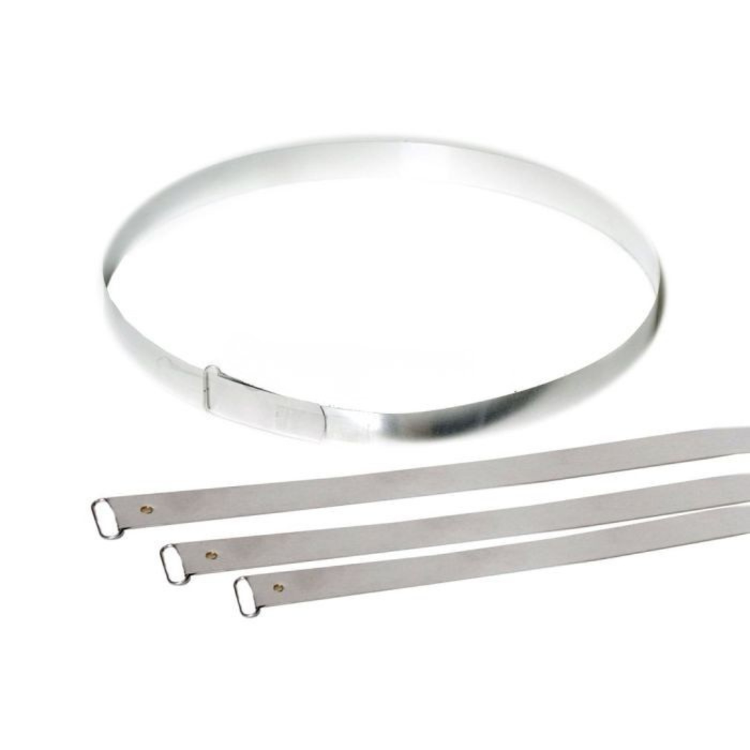 Aluminium trekband voor bevestiging isolatiedeken rond rookkanaal