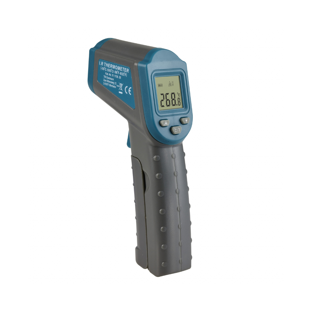 Digitale infrarood thermometer tot 500°C voor pizzaoven en BBQ