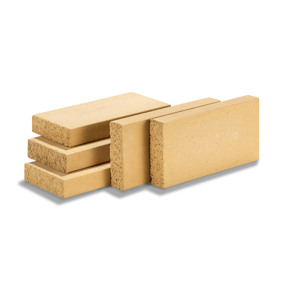 Gele vuurvaste chamottesteen waalformaat 212x105x30mm
