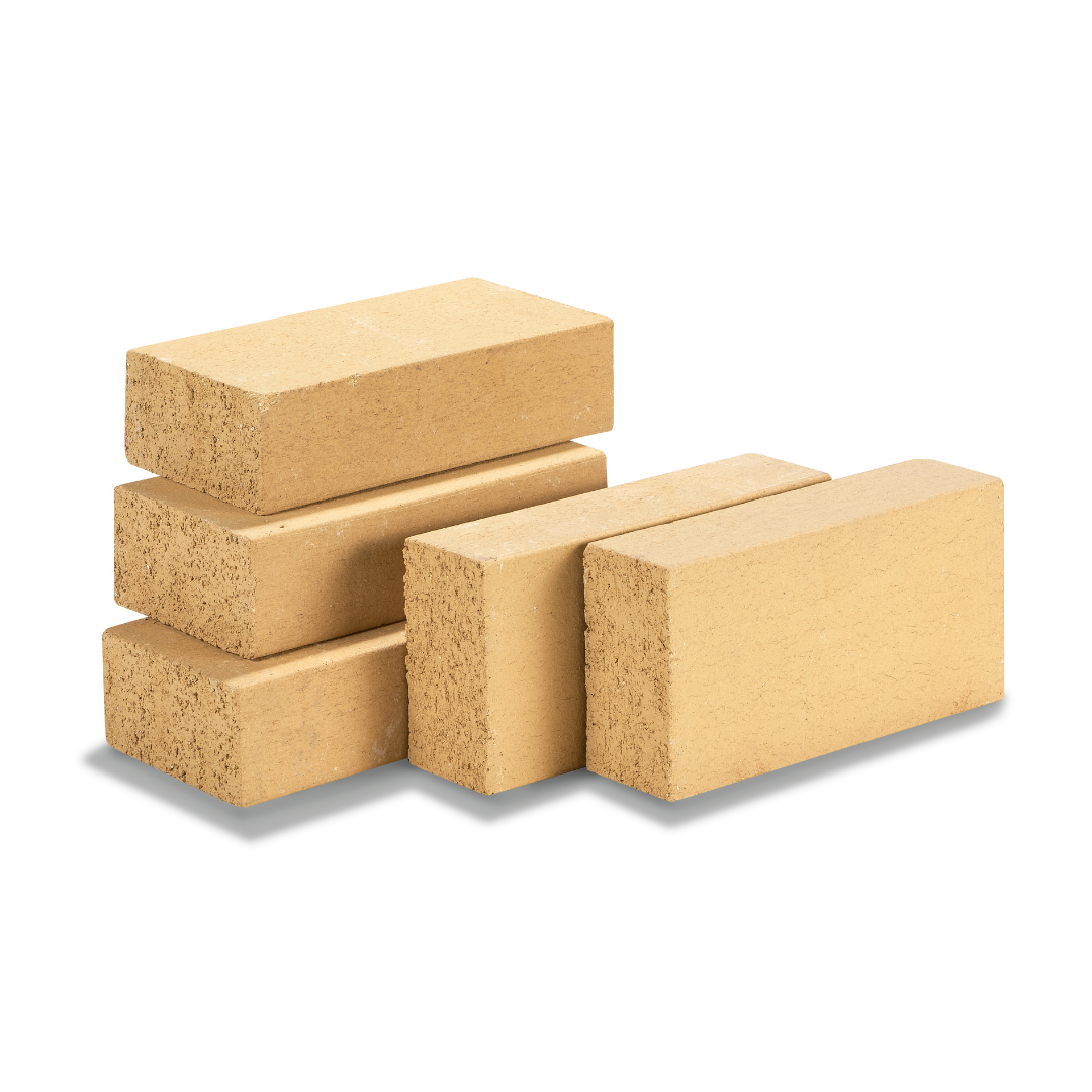 Gele vuurvaste chamottesteen waalformaat 212x105x55mm voor pizzaoven